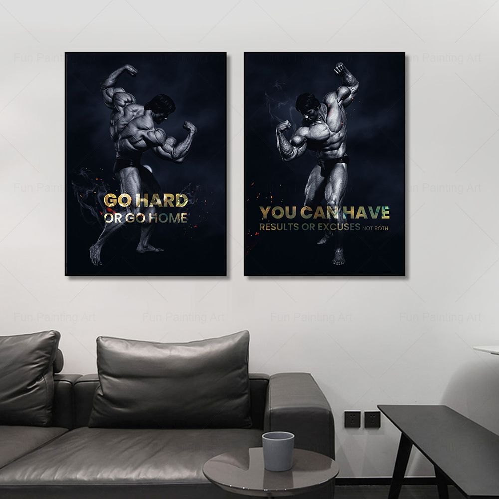 Home Gym Yes Or No - Affiches de motivation avec citation Go