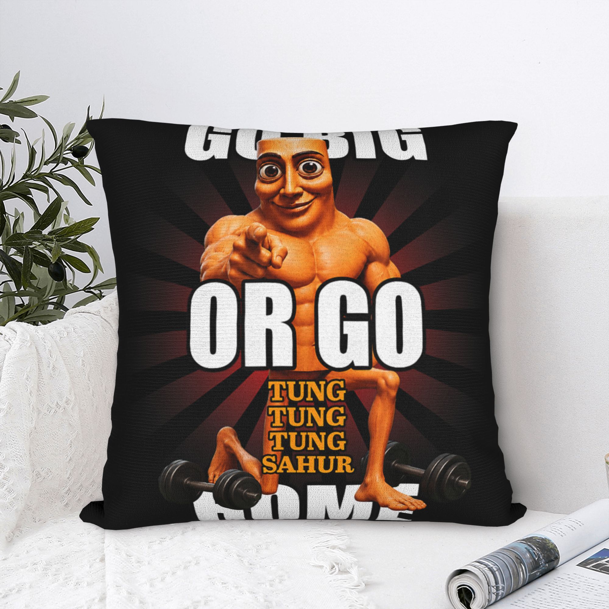 Home Gym Yes Or No - Housse de coussin amusante pour canapé,